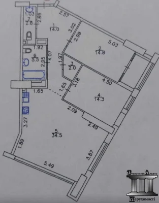 2-кімнатна 92 кв. м, Манхеттен/Manhattan Берестейський 11, С