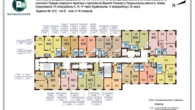 Продаж 1к ЖК Варшавський 3 буд 10.5 43м