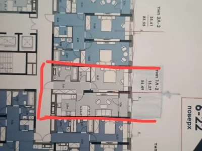 Продаж квартири 1-кімн. 56.8 м² 22/22 пов.