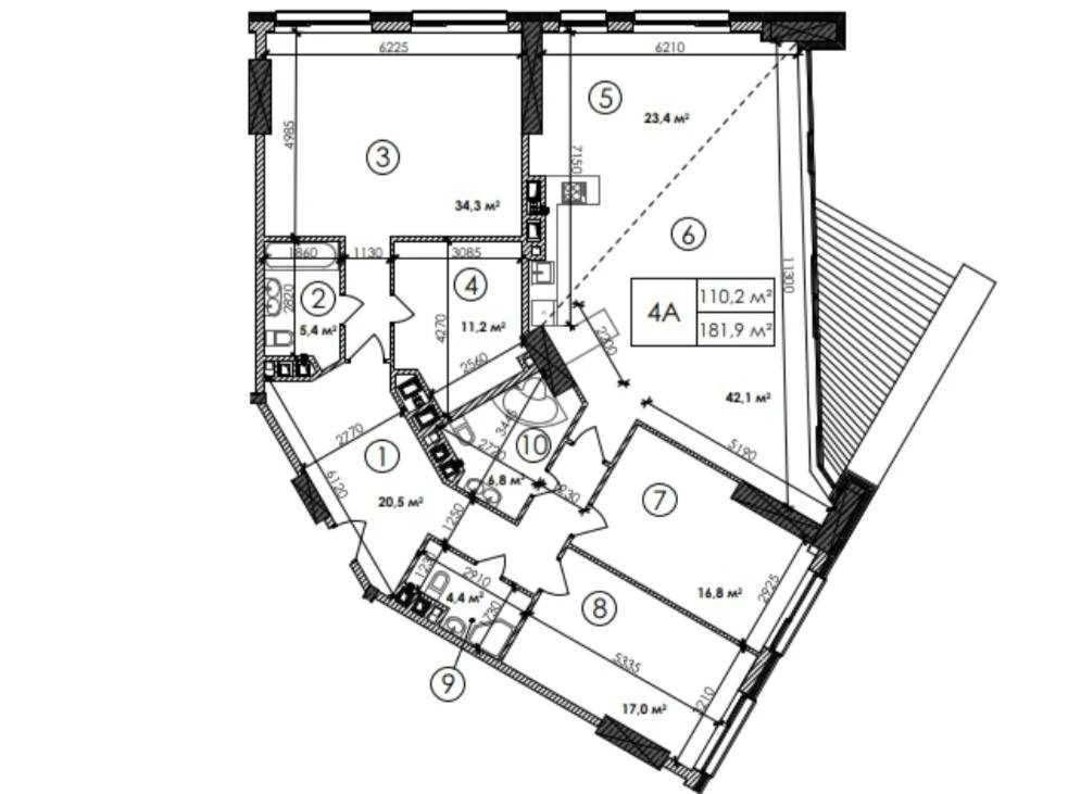 Пентхаус в Центрі 4-кімнатна 185 кв.м, Манхеттен/Manhattan,