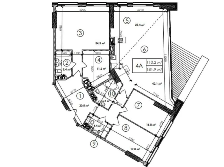 Пентхаус в Центрі 4-кімнатна 185 кв.м, Манхеттен/Manhattan,