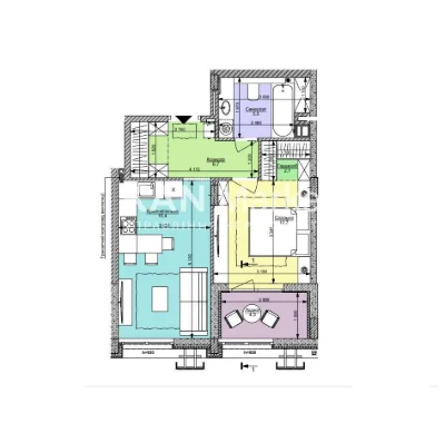 Продаж 1к функціональної квартири 44,5 м² на 1-му поверсі у