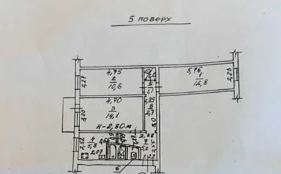 3-комнатная квартира Парк Победы, газовый проект, высокие по
