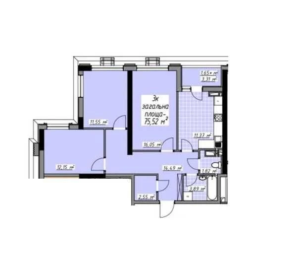 3к квартира с ремонтом, район Старосенной площади. 1 взнос о