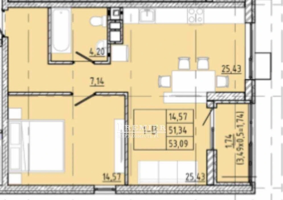 Продаж 2-кімнатної 53 м² на 6 ст. Великого Фонтану! Сучасний