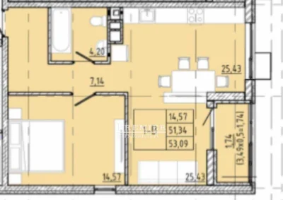 Продаж 2-кімнатної 53 м² на 6 ст. Великого Фонтану! Сучасний