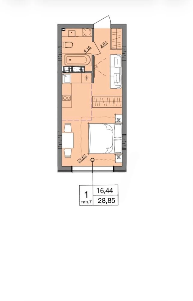 СУПЕР ціна! Продаж квартири D 28,85 м² Сахарова/Бочарова |Бе