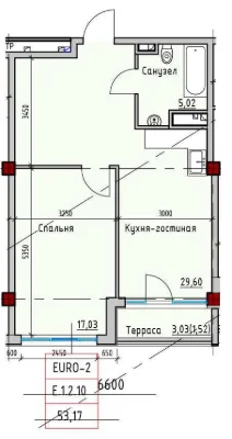 1-к квартира 45м2 ЖК Простір на Софіевській Е-оселя сертифік