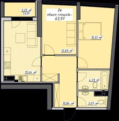 Продам 2-ком. квартиру с дизайнерским ремоннтом и видом на м