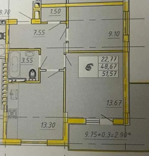 Продам 2 кiмн.кв-ру в новому будинку
