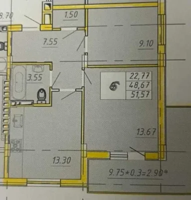 Продам 2 кiмн.кв-ру в новому будинку