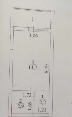 Студія з балконом 24,2 м² у ЖК Акварель 3 (Пішонівська), рем