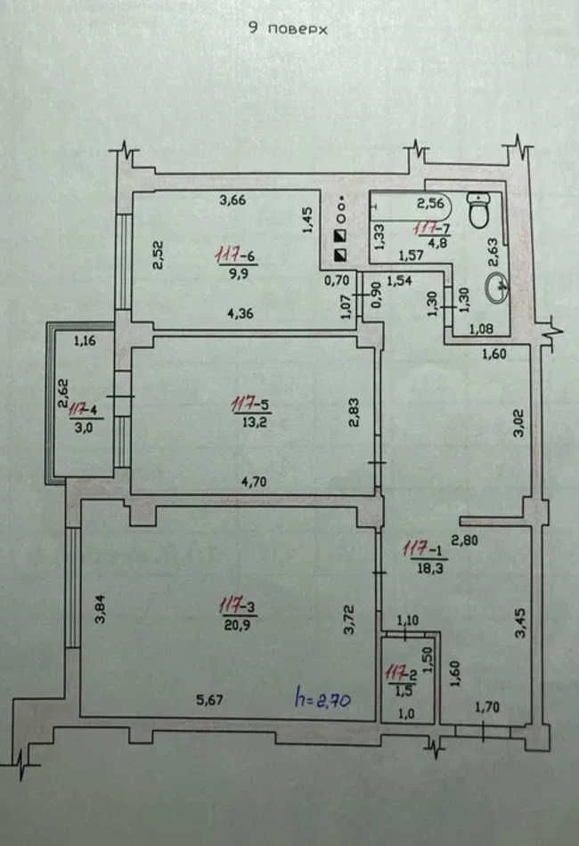 tir-31 Квартира на Бочарова с ремонтом и кухней 18 м²