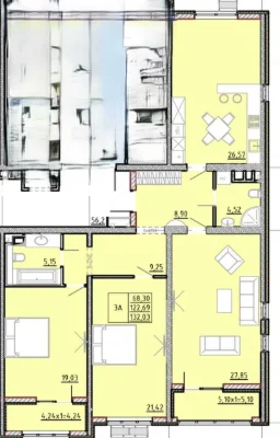 Простора 3-кімнатна 135 м² 6-та станція Розстрочка без переп