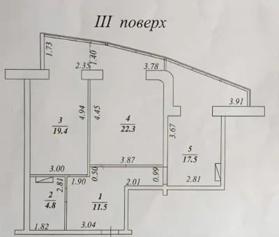 ЖК «Острова» 2-комнатная 75,5 м² с ремонтом кухня 17,5 м² ав