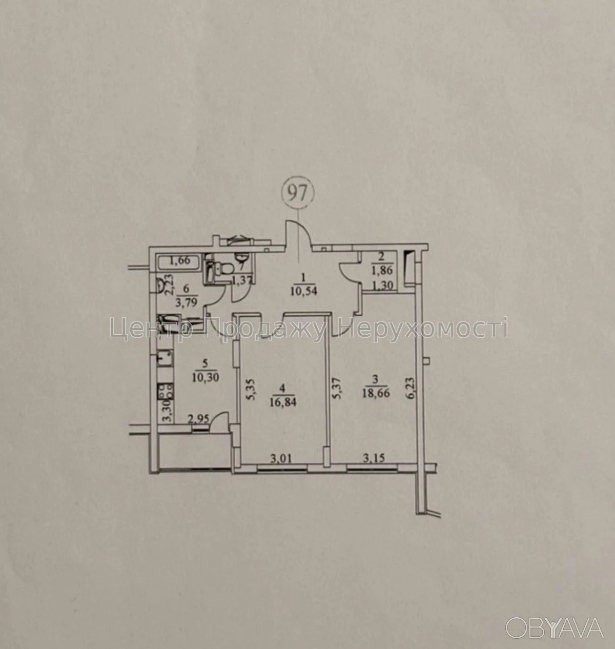 2-room apartment, 66.8 sq.m.