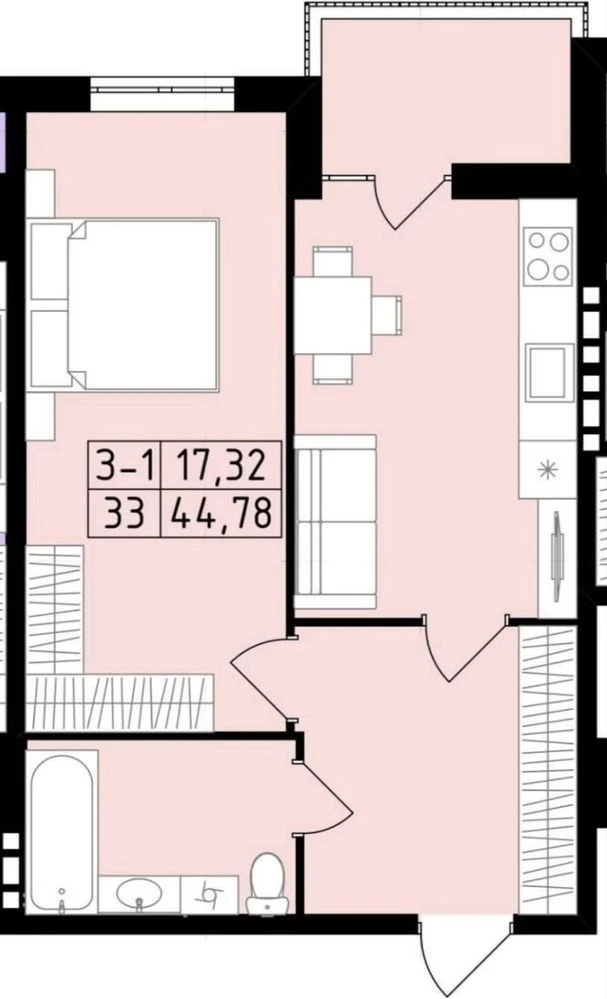 ‼️ 1-кімнатна квартира Вінниця | ЖК Family Comfort | 45 м² |