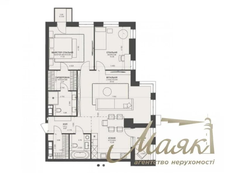 WITHOUT % 3-room apartment for sale in the TRIIINITY residential complex, Pechersk, Center