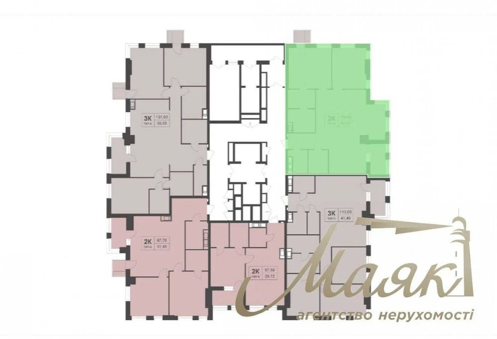 WITHOUT % 3-room apartment for sale in the TRIIINITY residential complex, Pechersk, Center