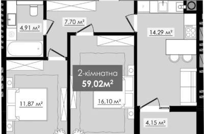 Продається 2 к квартира нова черга ЖК Міленіум Milenium Rive