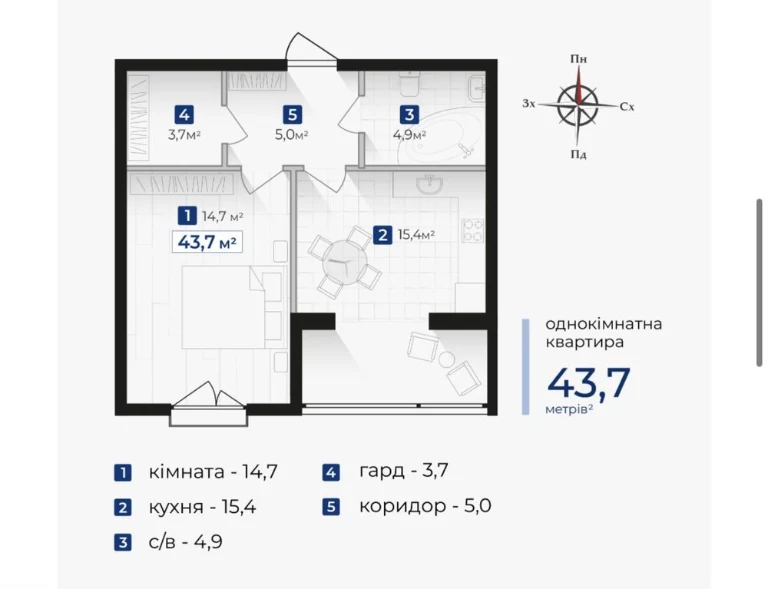 Продається 1к квартира В ЖК Козацький ,Ціна низ ринку є тепл
