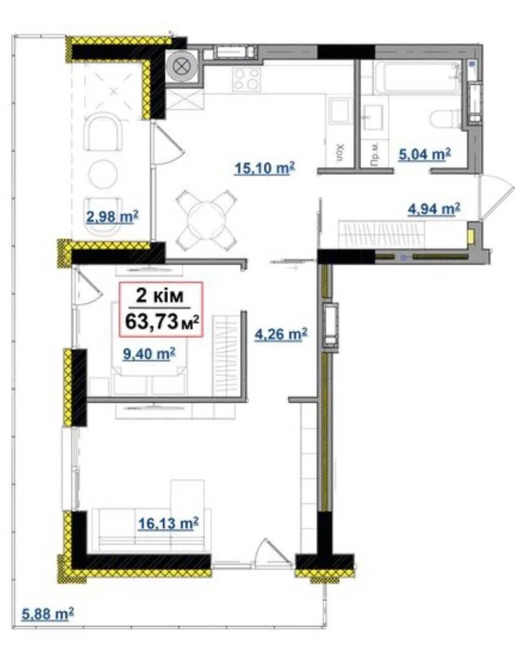 Продаж 2-кімнатної квартири| ЖК PARK AVENUE