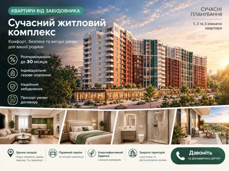 2 кімнатна+ Кухня-студія  Біля парку Шевченка Розтермінуванн