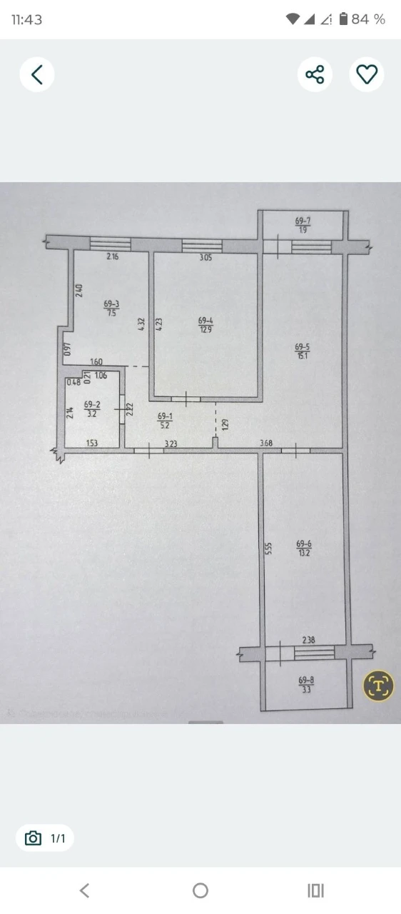 Продается 3к квартира.62м.Площадь Победы.