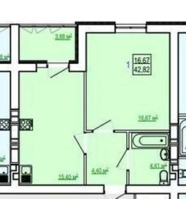 Best price for a one-bedroom apartment in the newly completed Skazka residential complex. Cold Mountain.