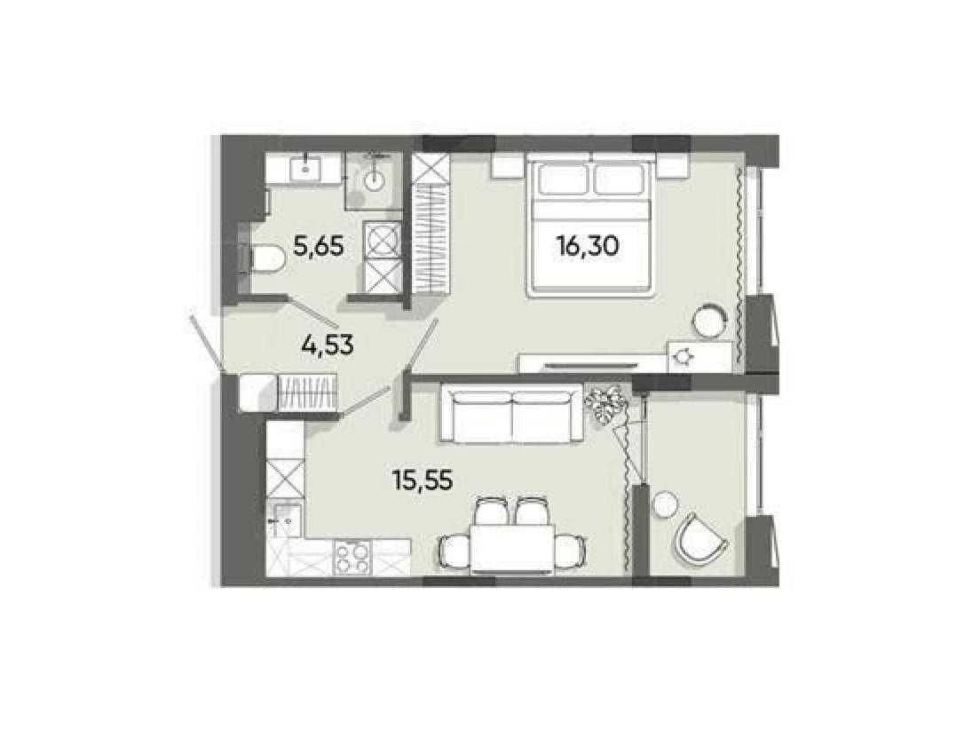 ‼️БЕЗ КОМІСІЇ\ Продаж 1к. квартира 45 м.кв.\ЖК Resident Stat