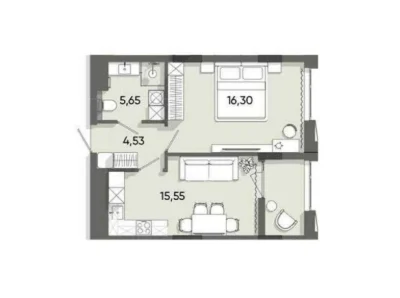‼️БЕЗ КОМІСІЇ\ Продаж 1к. квартира 45 м.кв.\ЖК Resident Stat