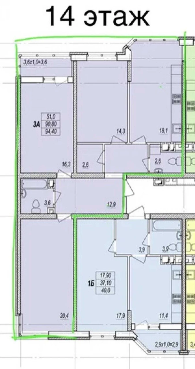 В продаже 3-ком. квартира в ЖК "Прохоровский квартал". Дом п