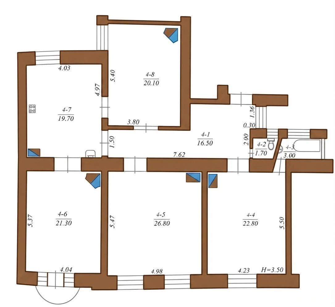 Продаж 4-к квартири 132 м², вул. Грушевського (Австрійський