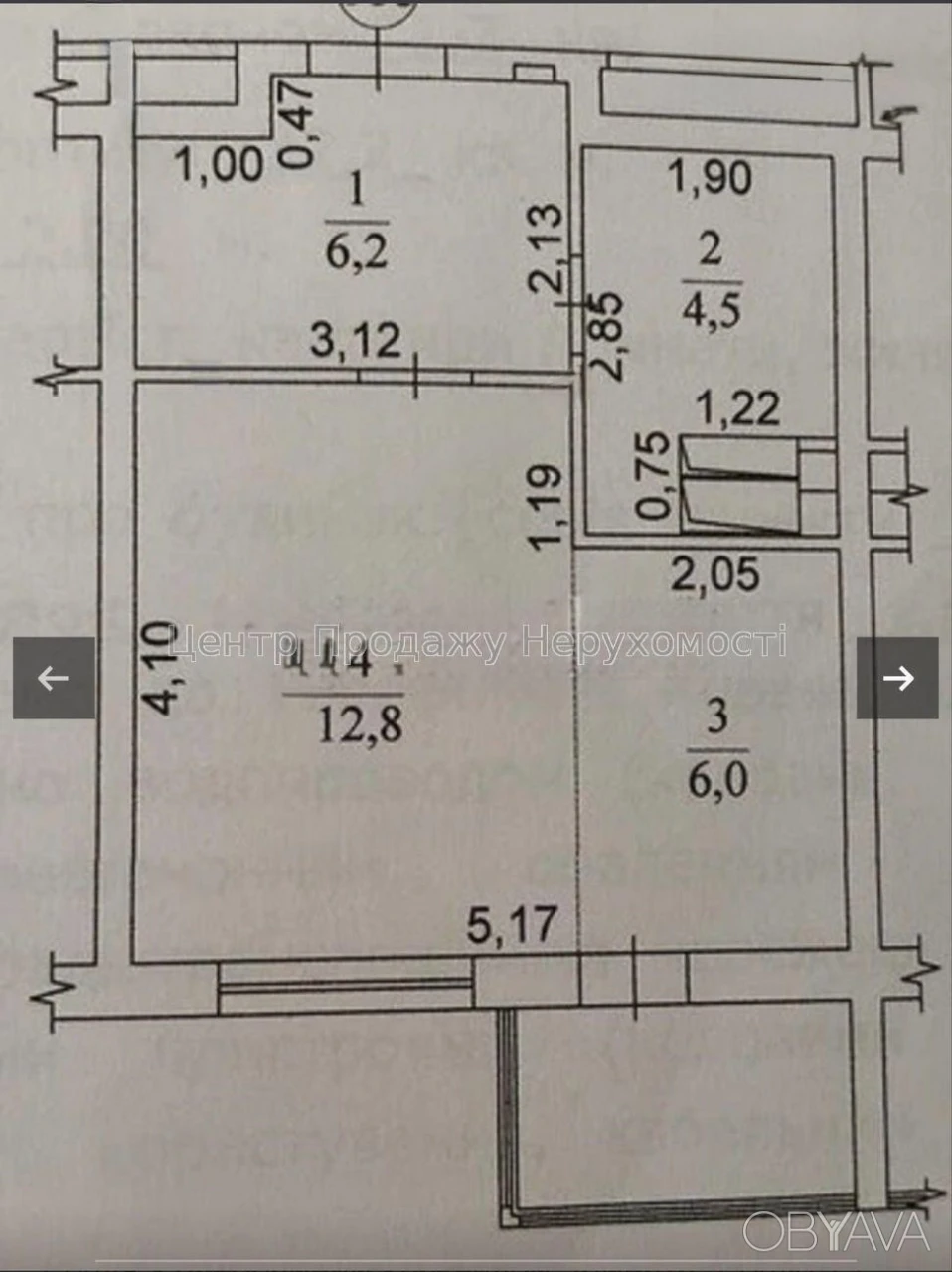 1-room apartment, 34 sq.m.