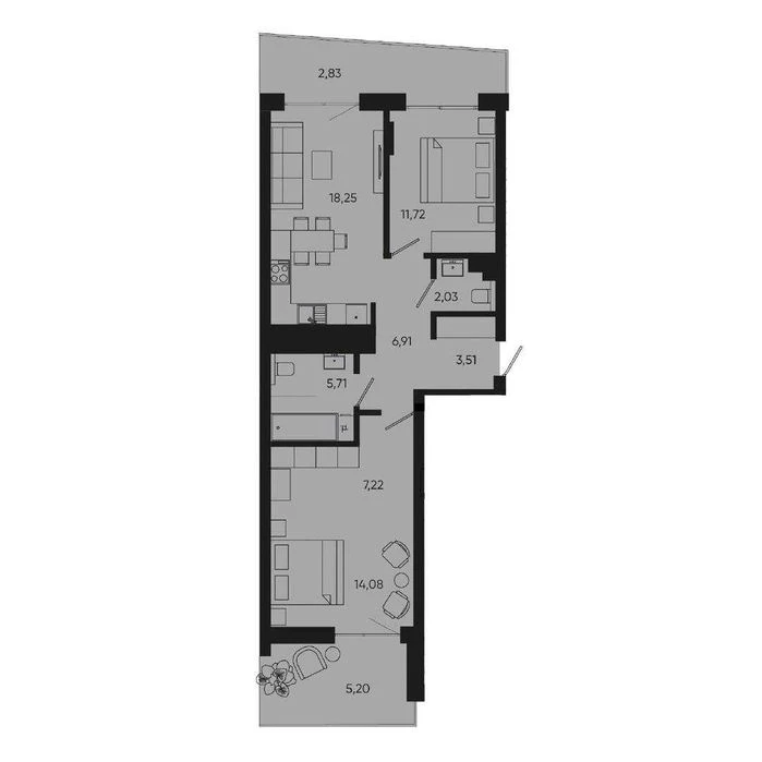 Продаж 2-кім квартири 77.46м² Holosko Residents|Бізнес-клас|