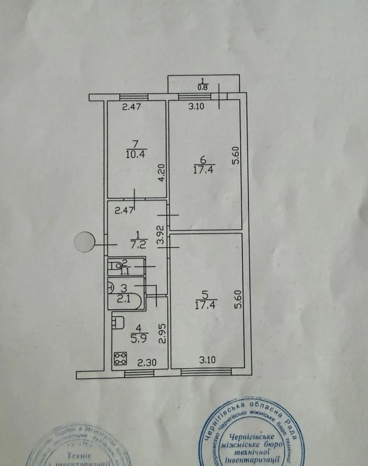 3-кімнатна квартира Рокосовського Ya