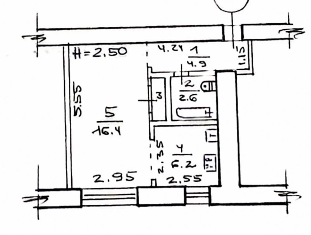 Nauki 32! One-bedroom apartment for sale, 32 m2, ready for renovation. 2/5