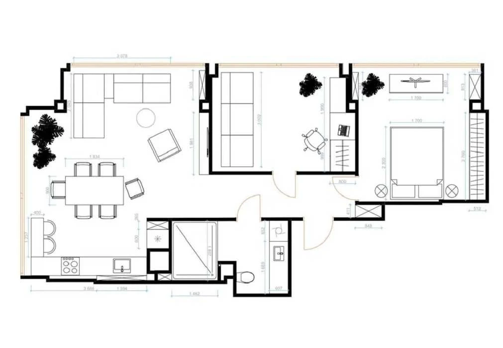 For sale 2-room apartment!! 2 bedrooms Newly renovated residential complex KR