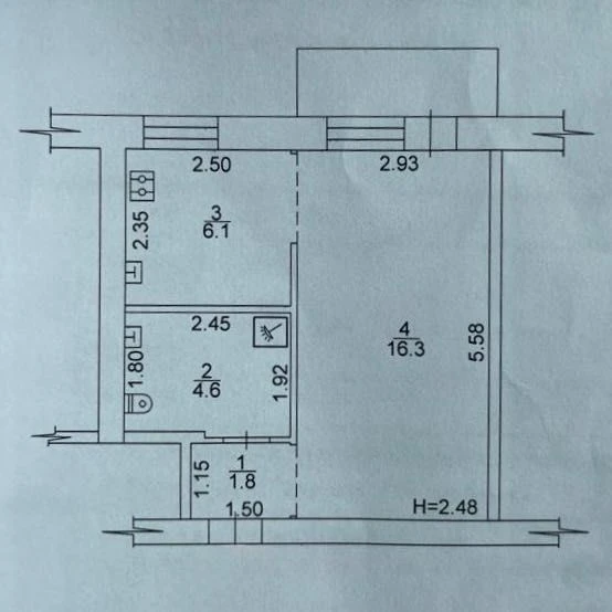 Pavlovo Pole. One-bedroom apartment for sale.