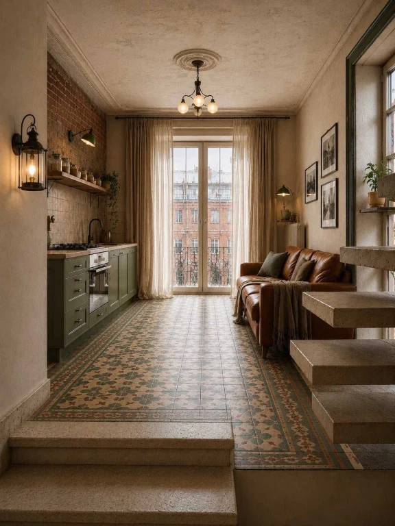 94 m² + 54 m² terrace, 3-room apartment in the historic center of Kharkiv