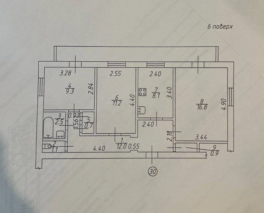Sale of 3-room apartment 65.8 sq.m. on Valdaiska Street 23 FROM OWNER