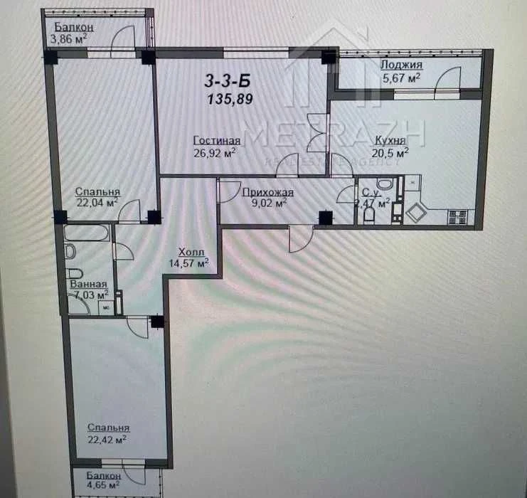 4-room apartment for sale in the Shatilovka Residence Scientific Center residential complex