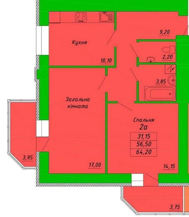 Продаж 2к. в центрі міста , здана новобудова