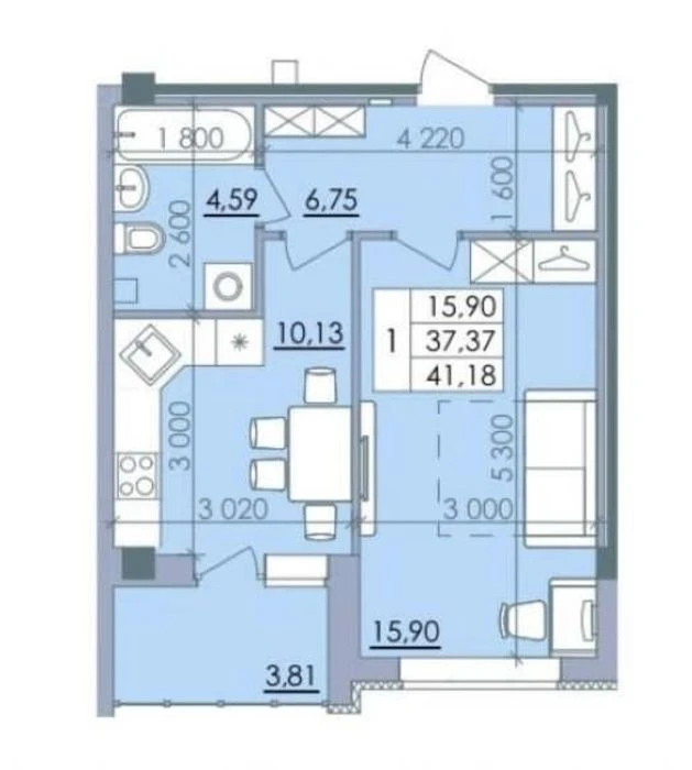 Продаж квартири ЖК Пелюстковий 1-но кімнатна