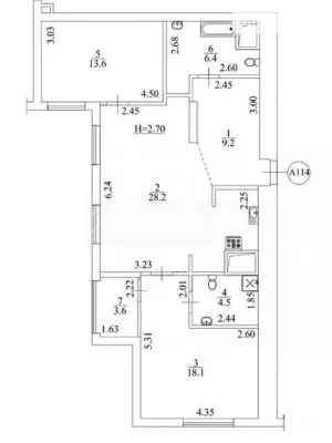 Sale of 3-room apartment 85 sq. m on Vsevolod Zmiyenka Street 19 • I