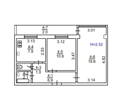 Продаж 2-кім. квартири S-51 м.кв. вул. Кубанскої України 24а