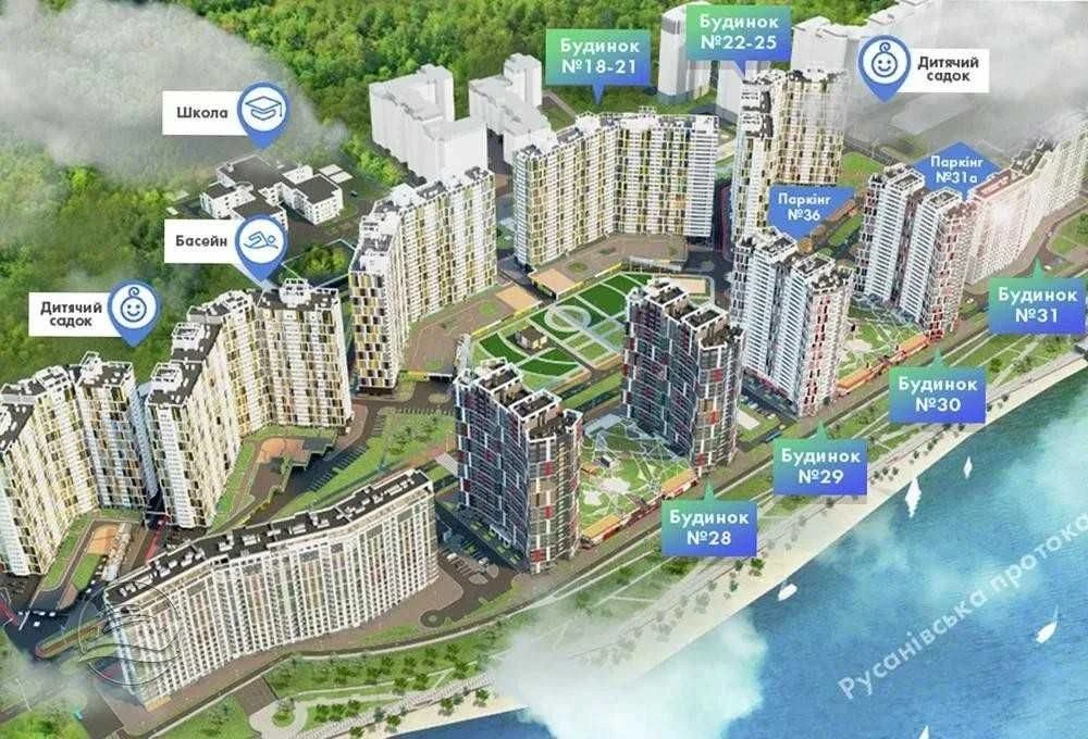The best offer of the residential complex Rusanivska Gavan 54 sq m Without % Budino