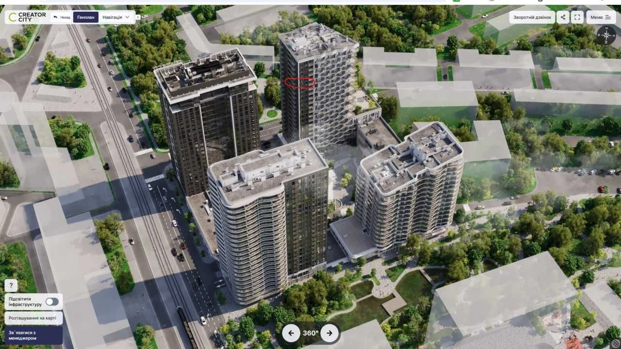 Продаж 3к 75 м2 квартири в ЖК Creator city, вул. Дегтярівськ