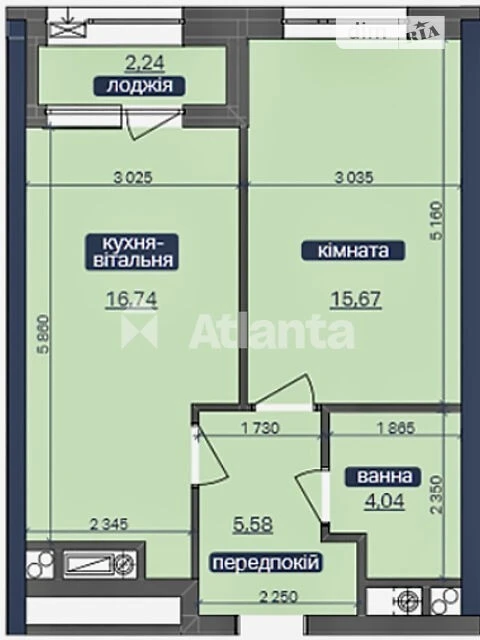 Продаж 1к квартири 44.7 кв. м на вул. Академіка Заболотного