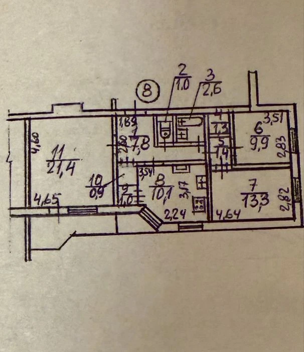 Продаётся 3к квартира пр. Мира,71, лев-3